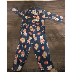 Merry Moments Kids Toddler Pajama Set Size 3T Gifts Bears Cute Blue Buttons